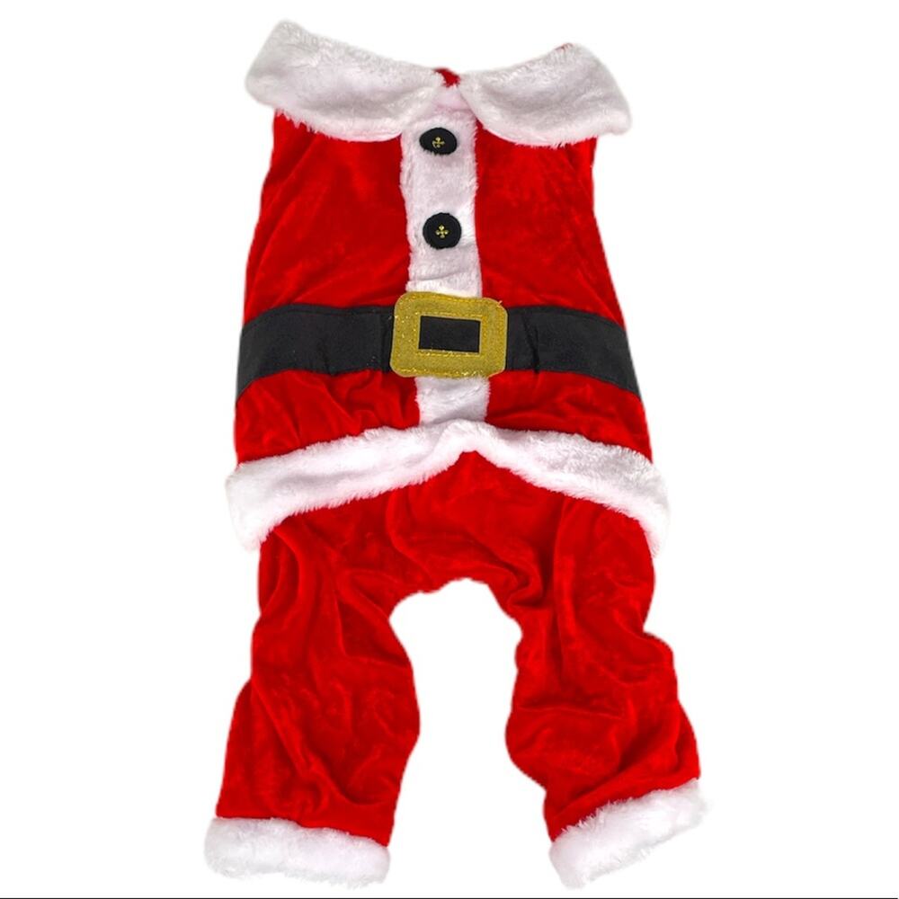 Pet Apparel Santa Dog Costume, Red, White, Medium